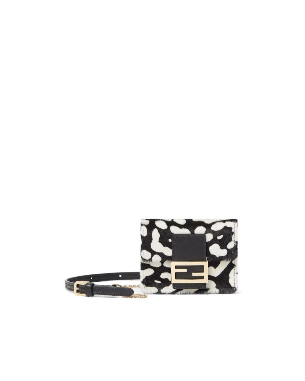 Fendi White Cavallino Card Holder