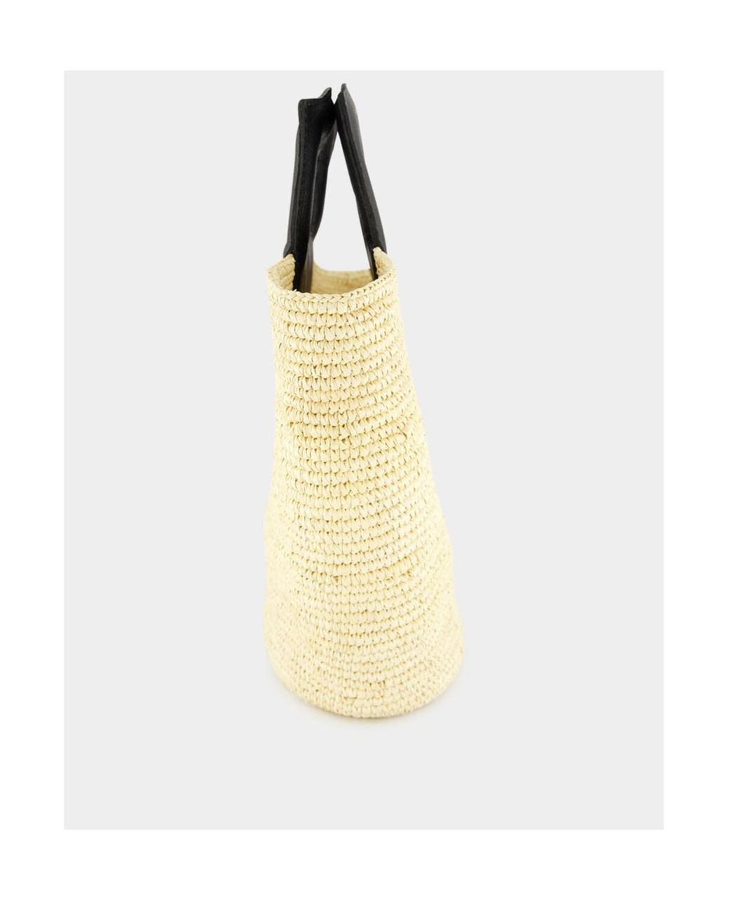 Sensi Studio Metallic Straw Leather-Handle Tote Bag