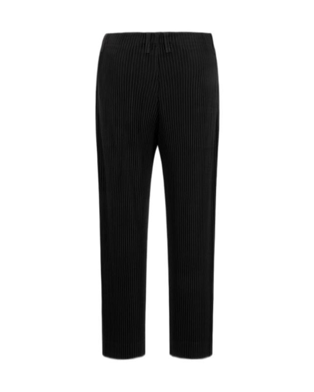 Homme Plissé Issey Miyake Black Pleated Casual Trousers for men