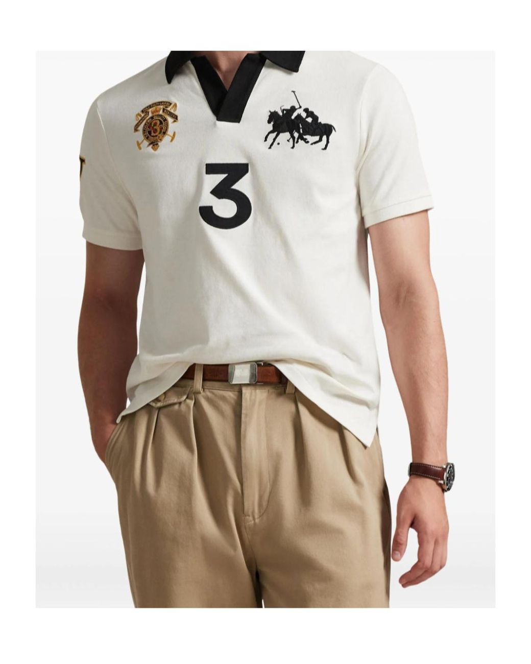 Polo Ralph Lauren White Classic Fit Crest Jersey Polo Shirt for men