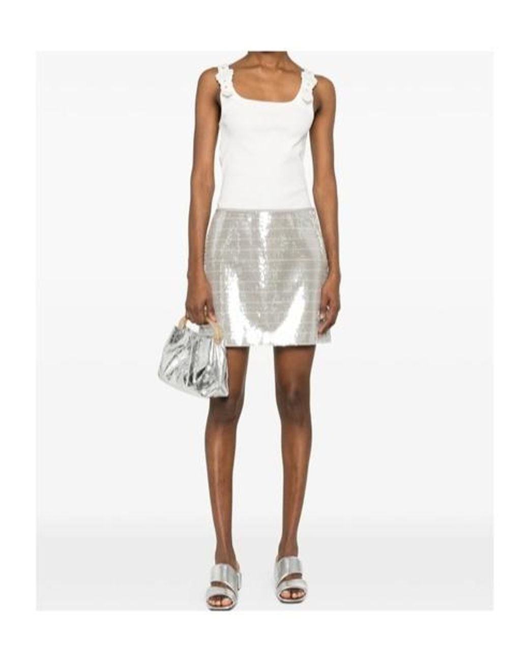 Versace White Buckle-Strap Top