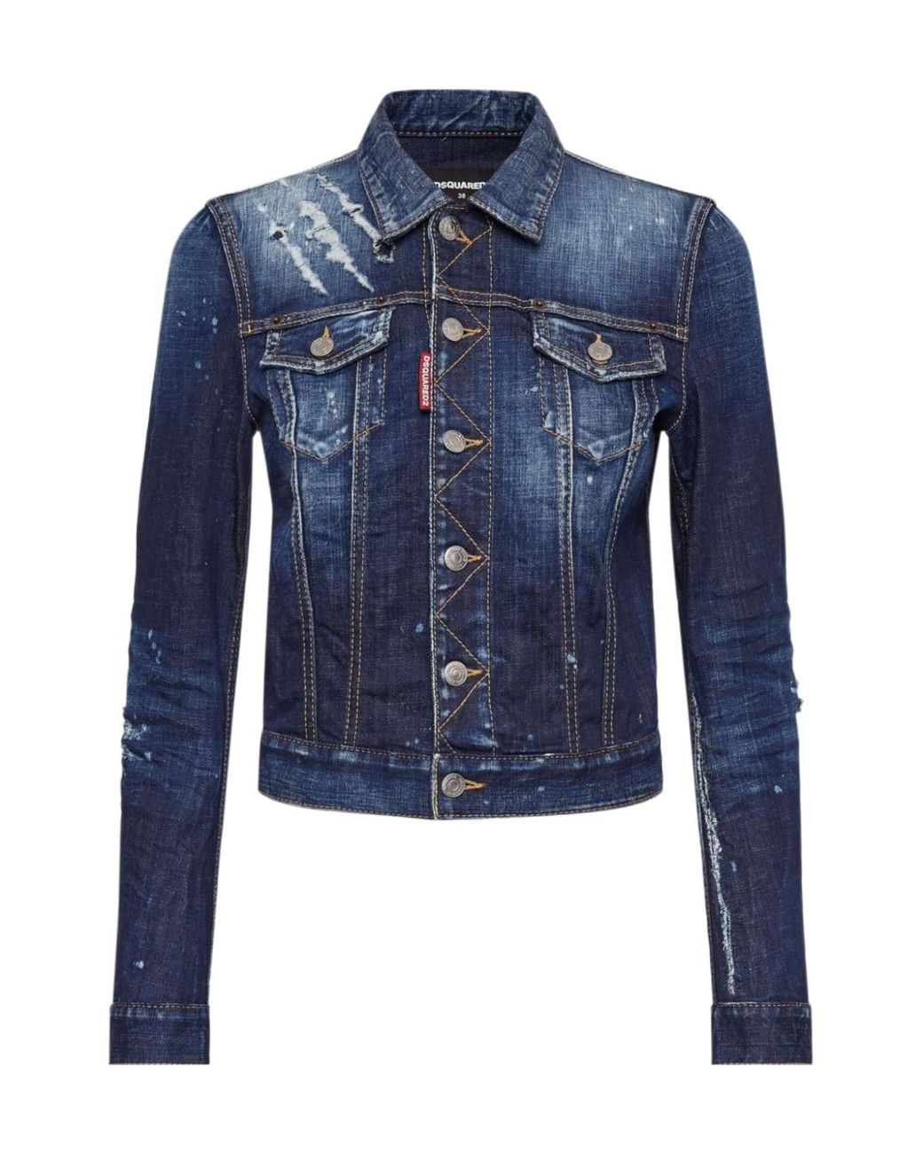 DSquared² Blue Distressed Denim Jacket