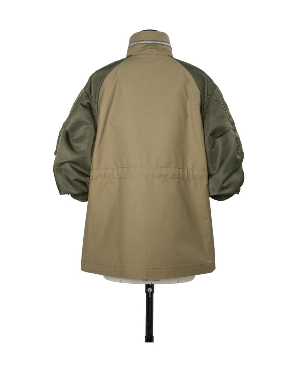 Sacai Green Panelled Drawstring-Waist Jacket