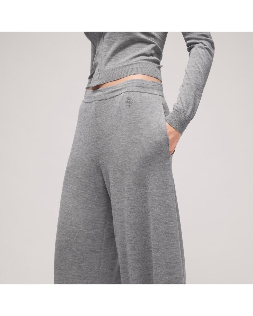 Gucci Gray Leisure Pants With Embroidery
