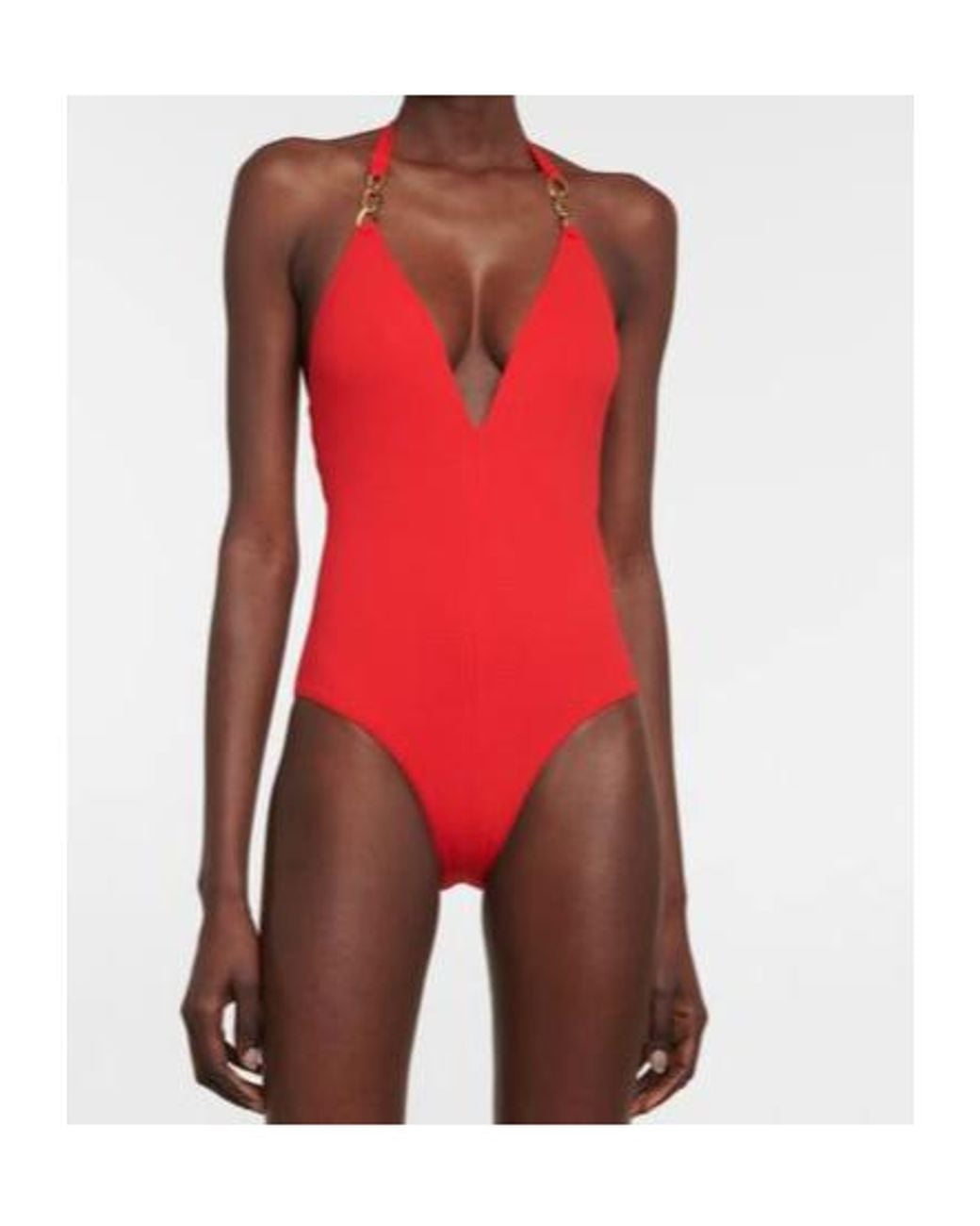 Melissa Odabash Red Naples Halterneck Swimsuit