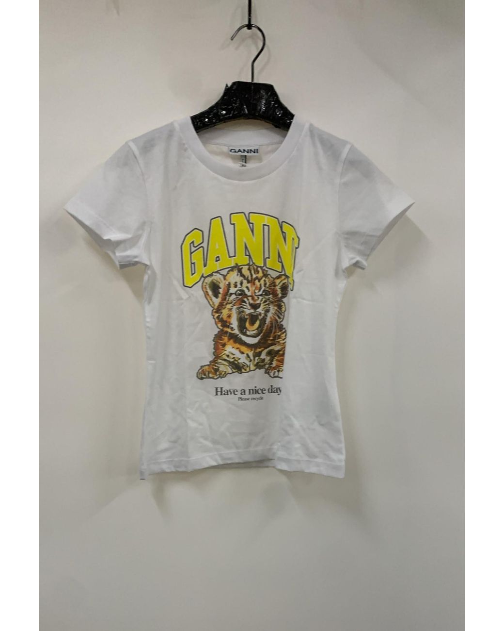 Ganni White Tiger Graphic Baby Fit T-Shirt