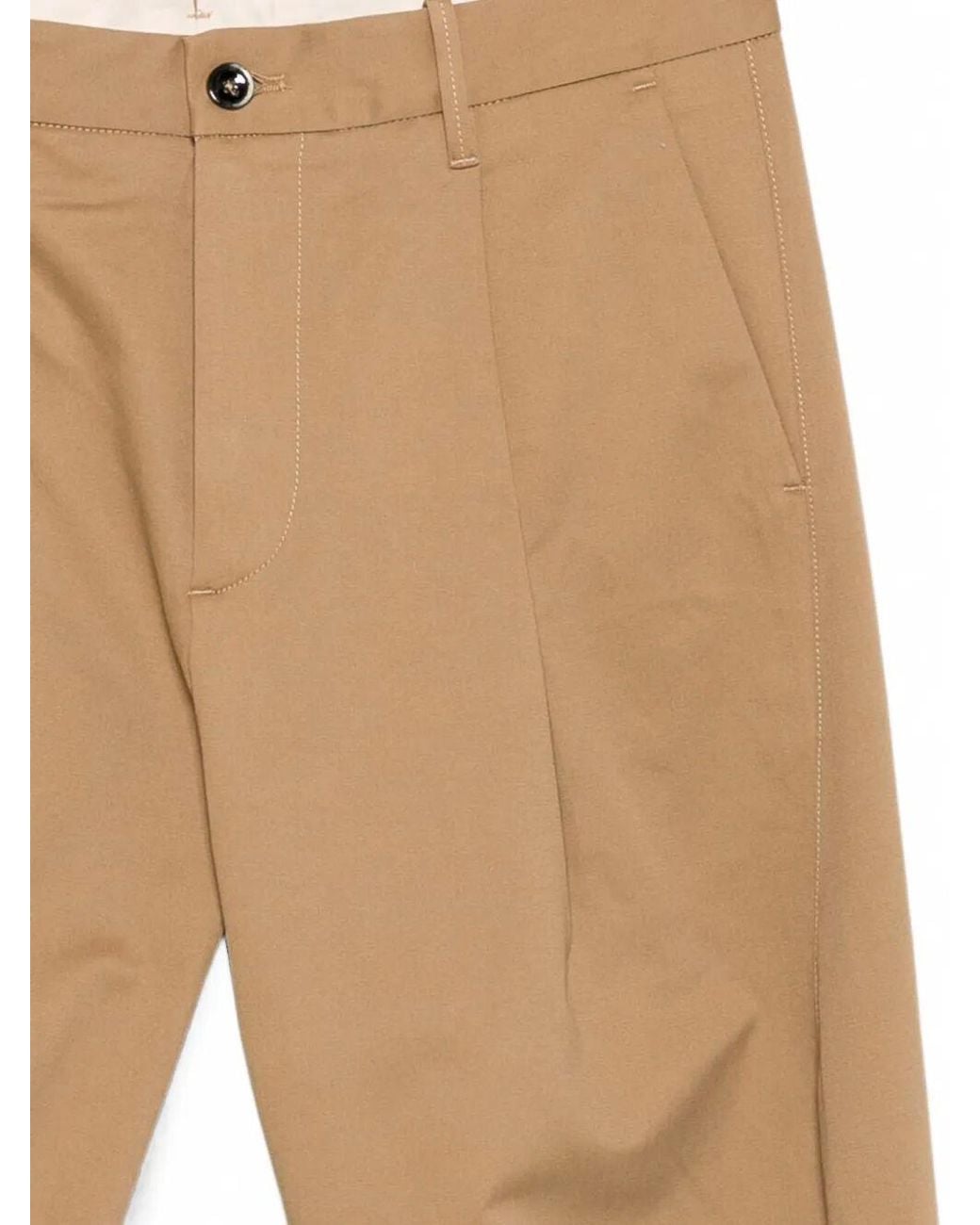 Nine:inthe:morning Natural Pleated Straight-Leg Trousers for men