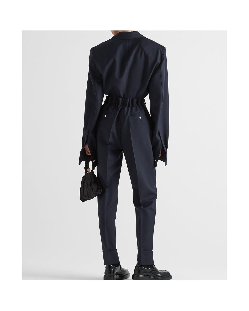 Prada Blue Pleated Tailored Trousers
