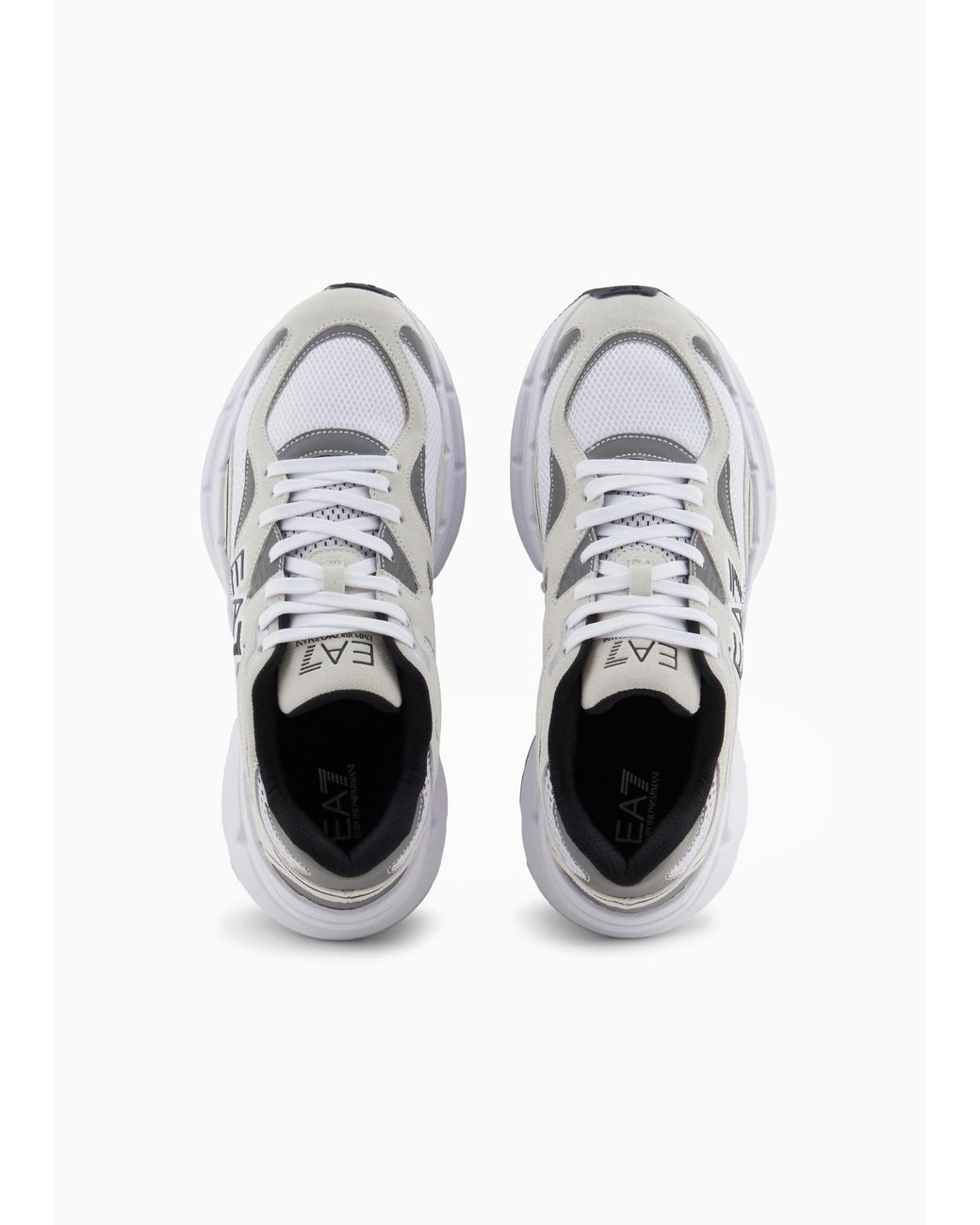 EA7 Gray Lace Up Sneakers for men