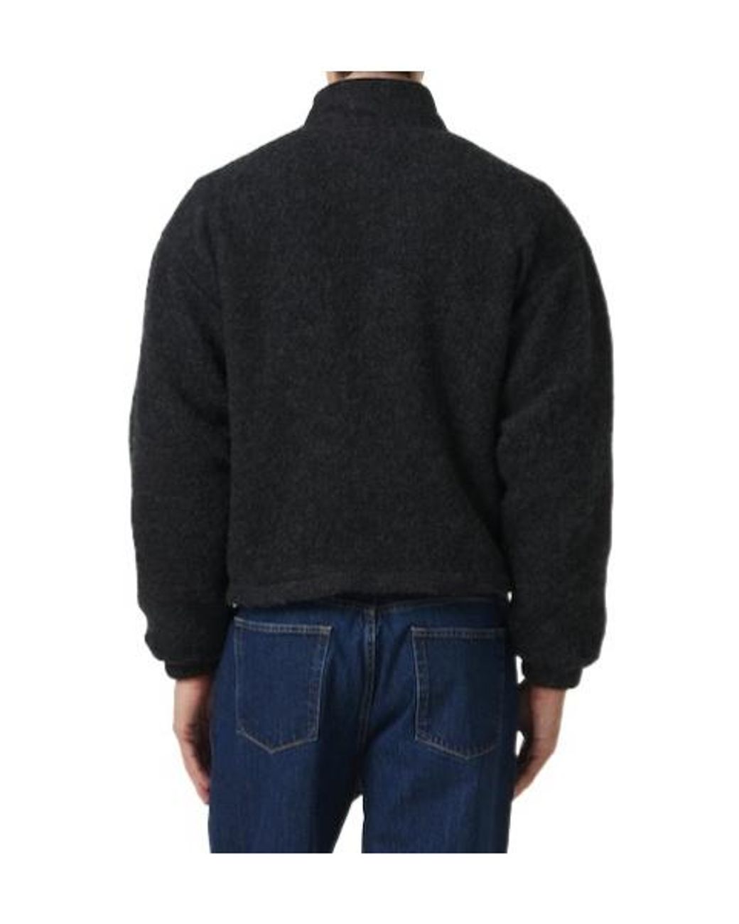 Jil Sander Black Wool-Blend Fleece Sweatshirt for men