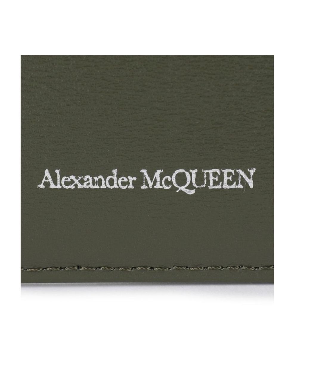 McQueen Green Skull Leather Card Holder
