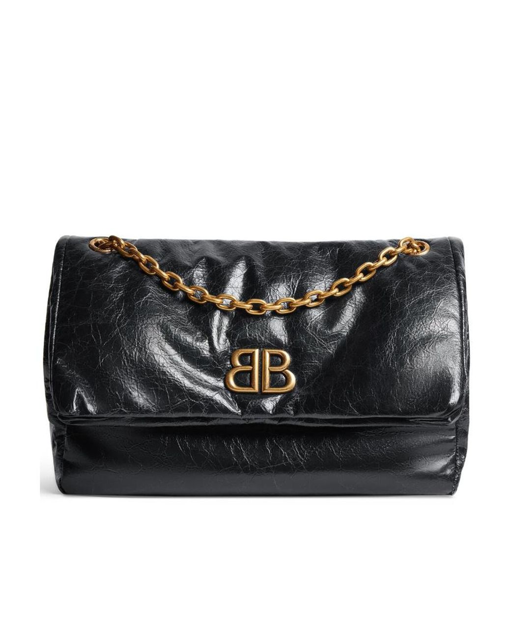 Balenciaga Black Monaco Medium Chain Shoulder Bag