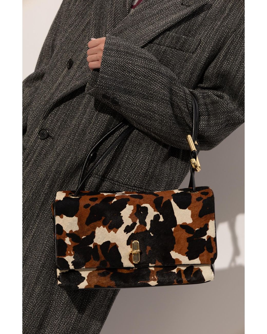 Marc Jacobs Black The Dual Print Large Shoulder Bag