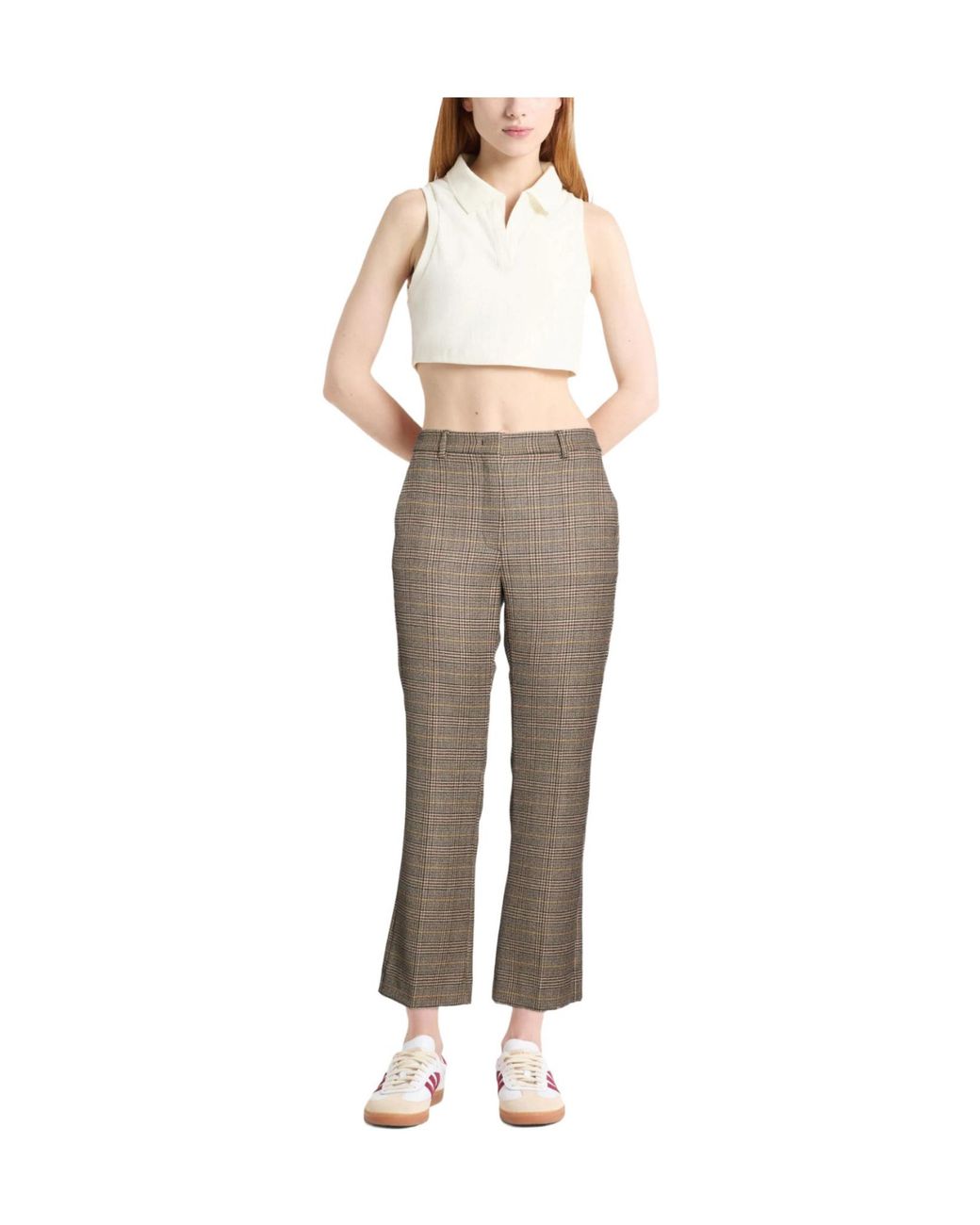 Weekend by Maxmara Gray Plaid Flared Pants