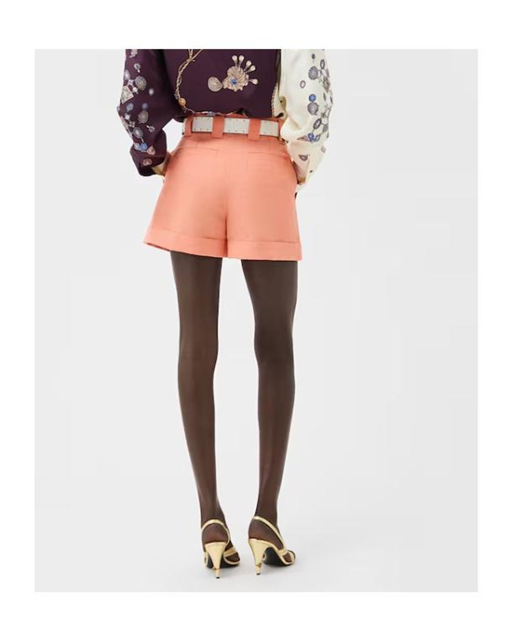 Versace Pink Pleated Cuffed Shorts