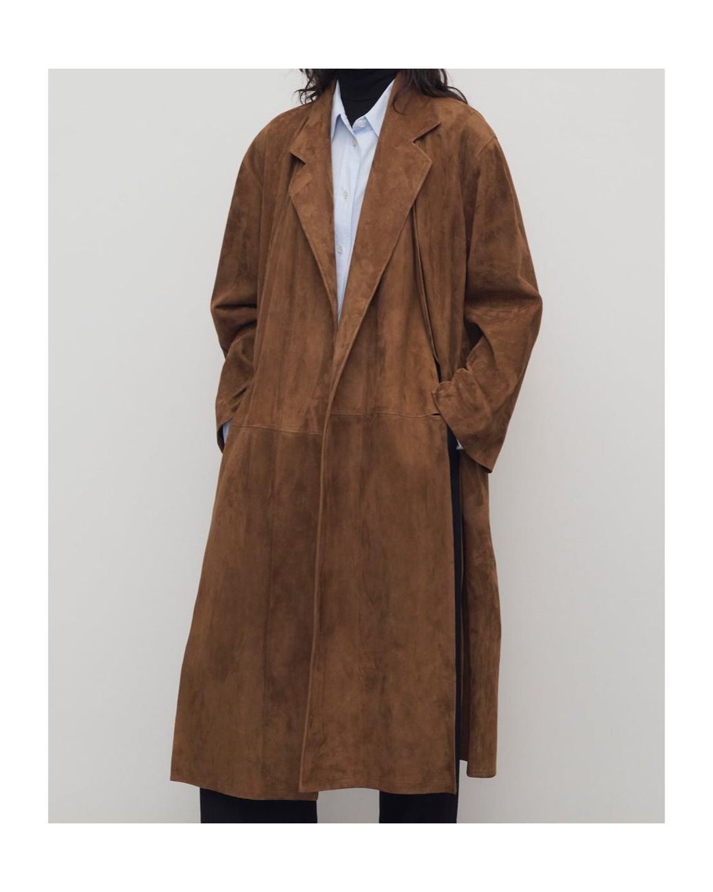 The Row Brown Serenis Detachable Collar Coat