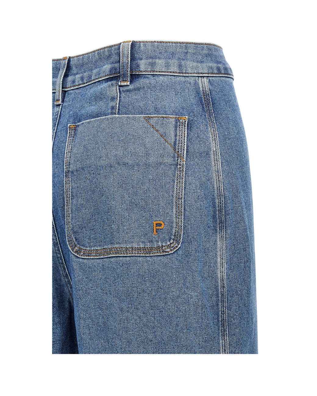 Philosophy Di Lorenzo Serafini Blue Wide-Leg Pleated Jeans