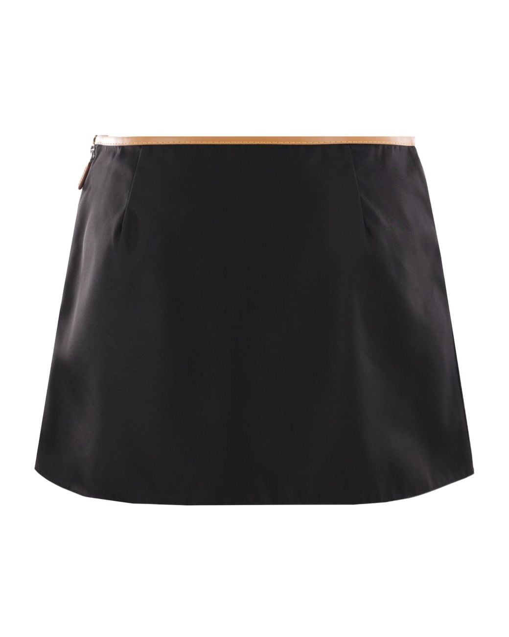 Prada Black Logo Plaque Skirt