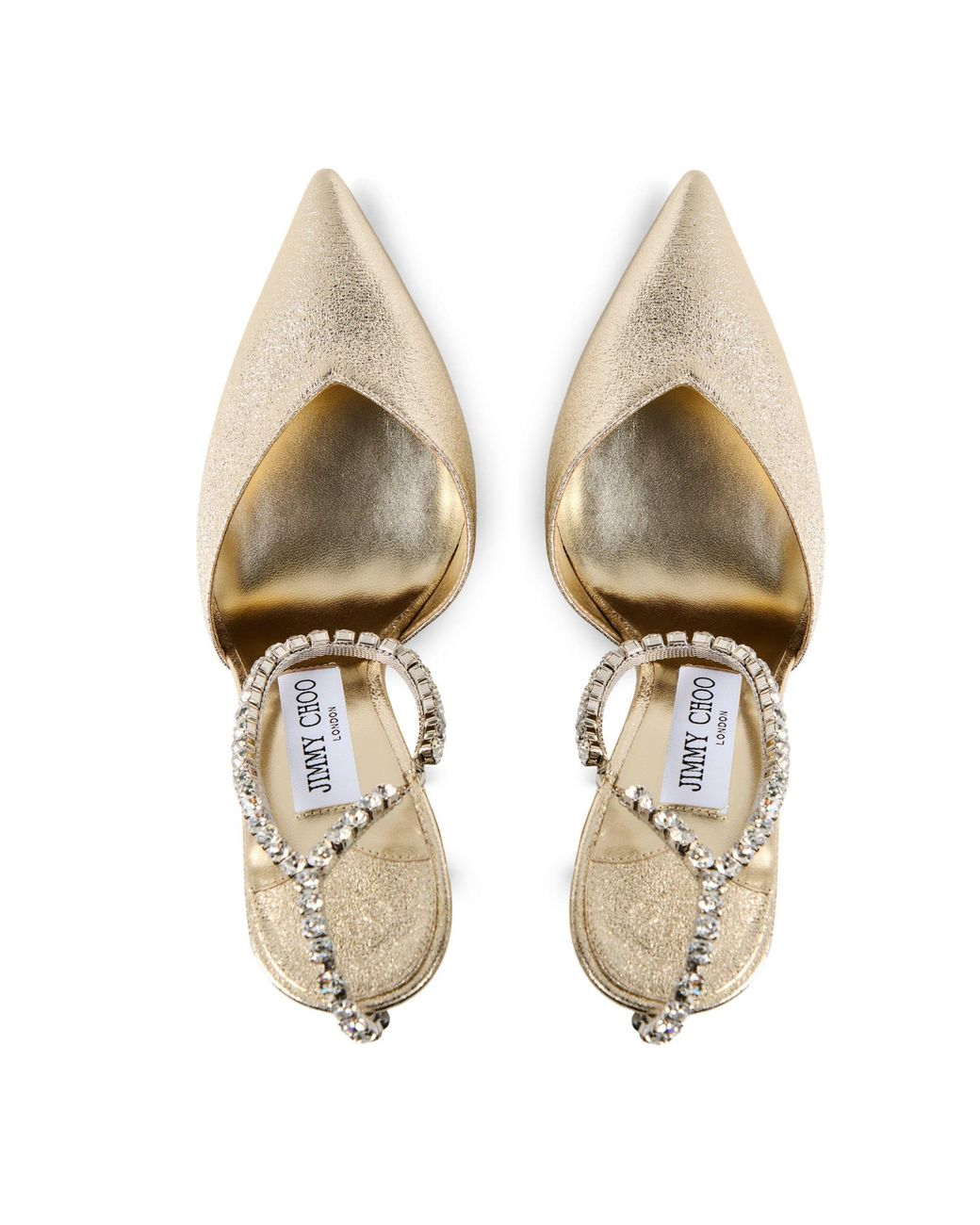Jimmy Choo Metallic Crystal Satin Saeda 100 Pumps