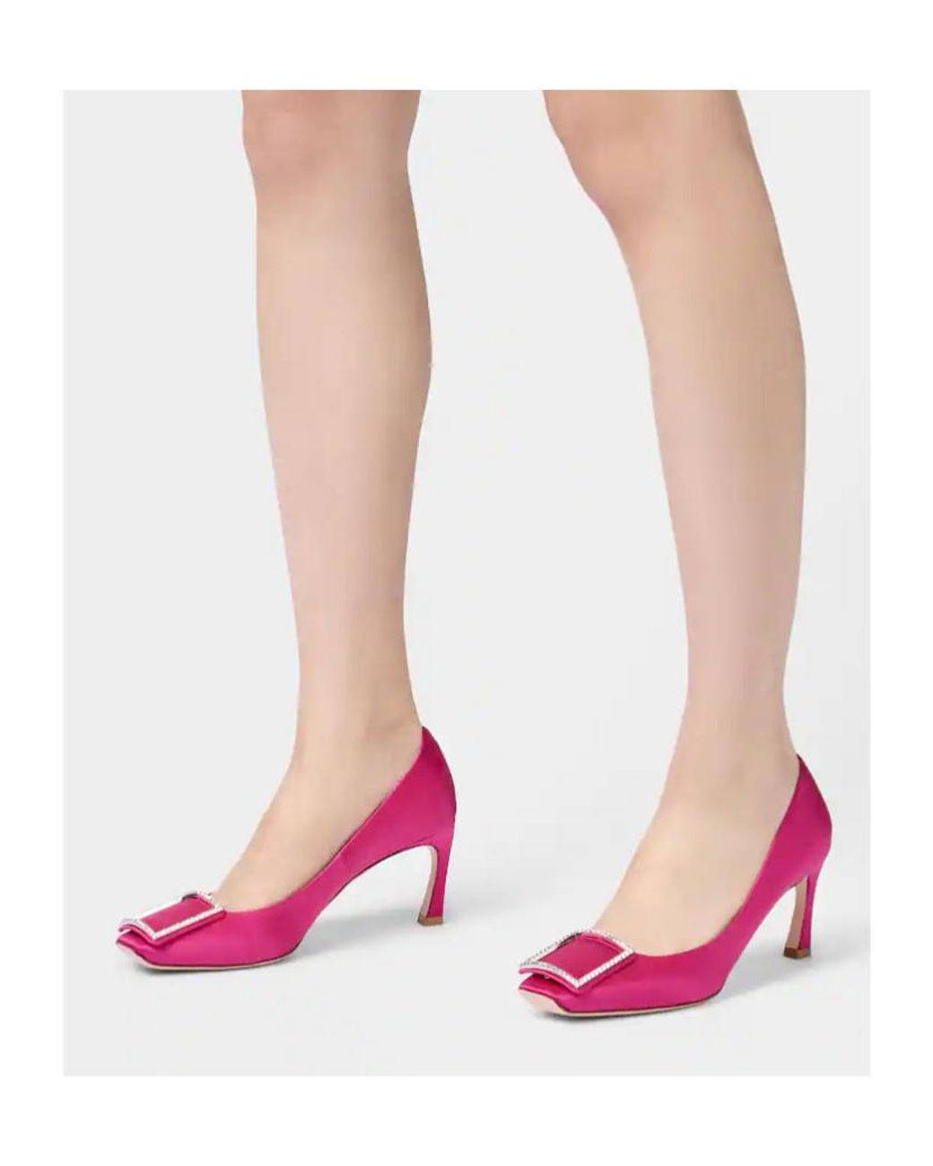 Roger Vivier Pink Trompette Satin Pumps