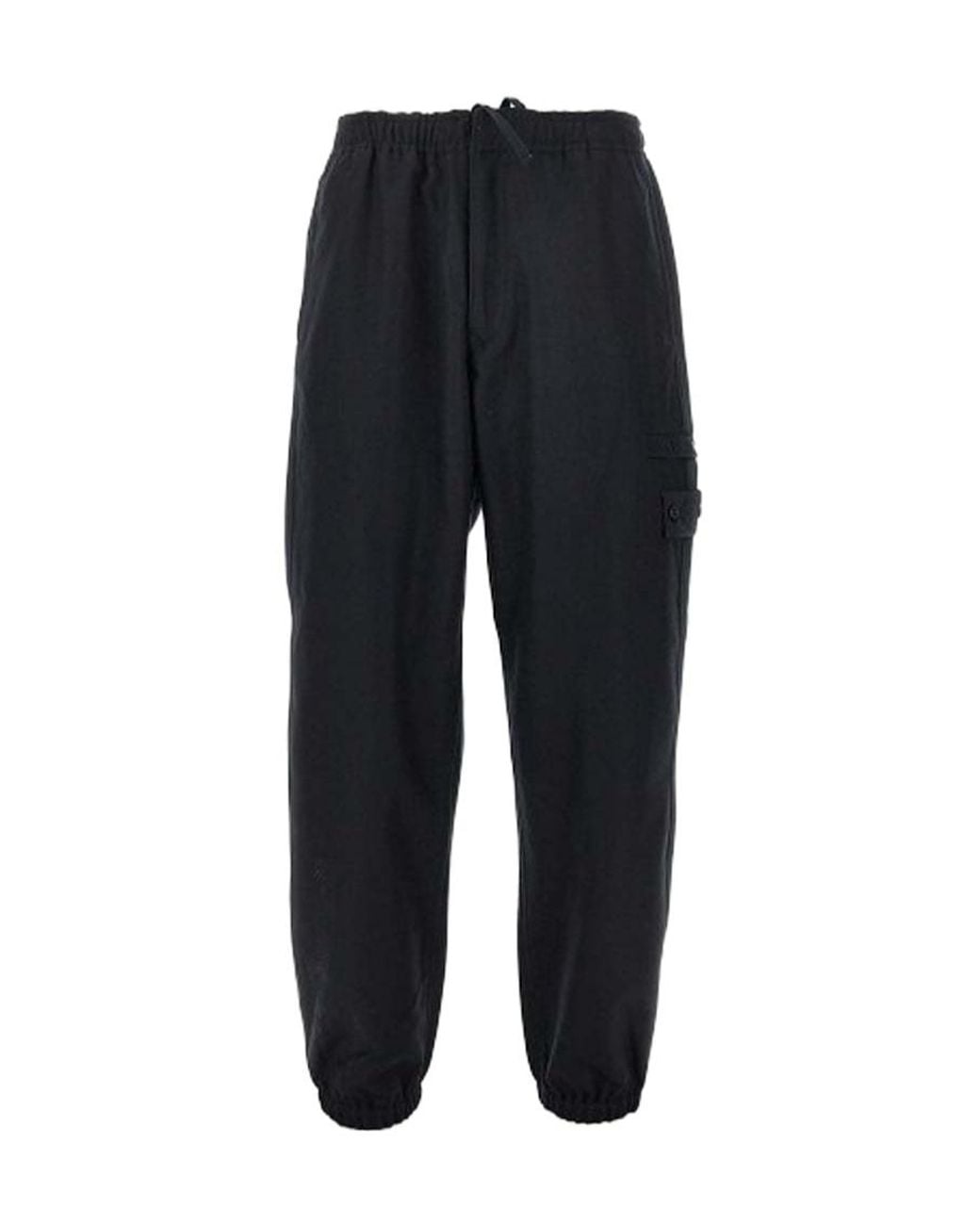 Stone Island Black Ghost Cuffed Trousers for men