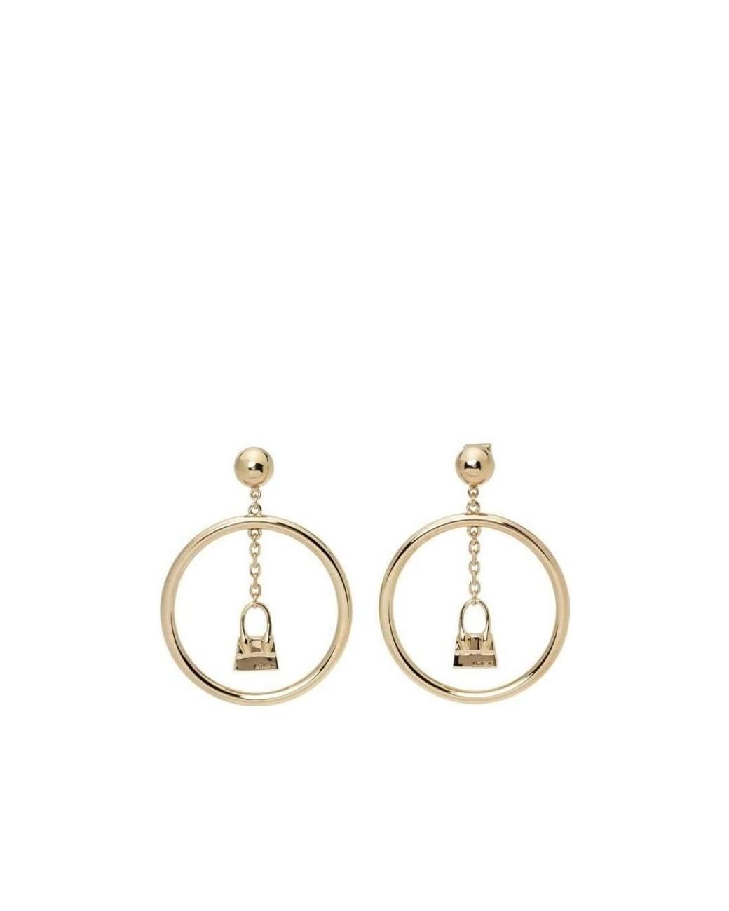 Jacquemus White Chiquito Pendant Hoop Earrings