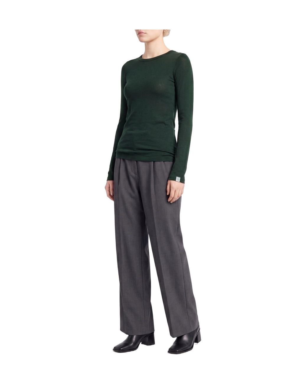 Rag & Bone Green Plain Colour Basic T-Shirts