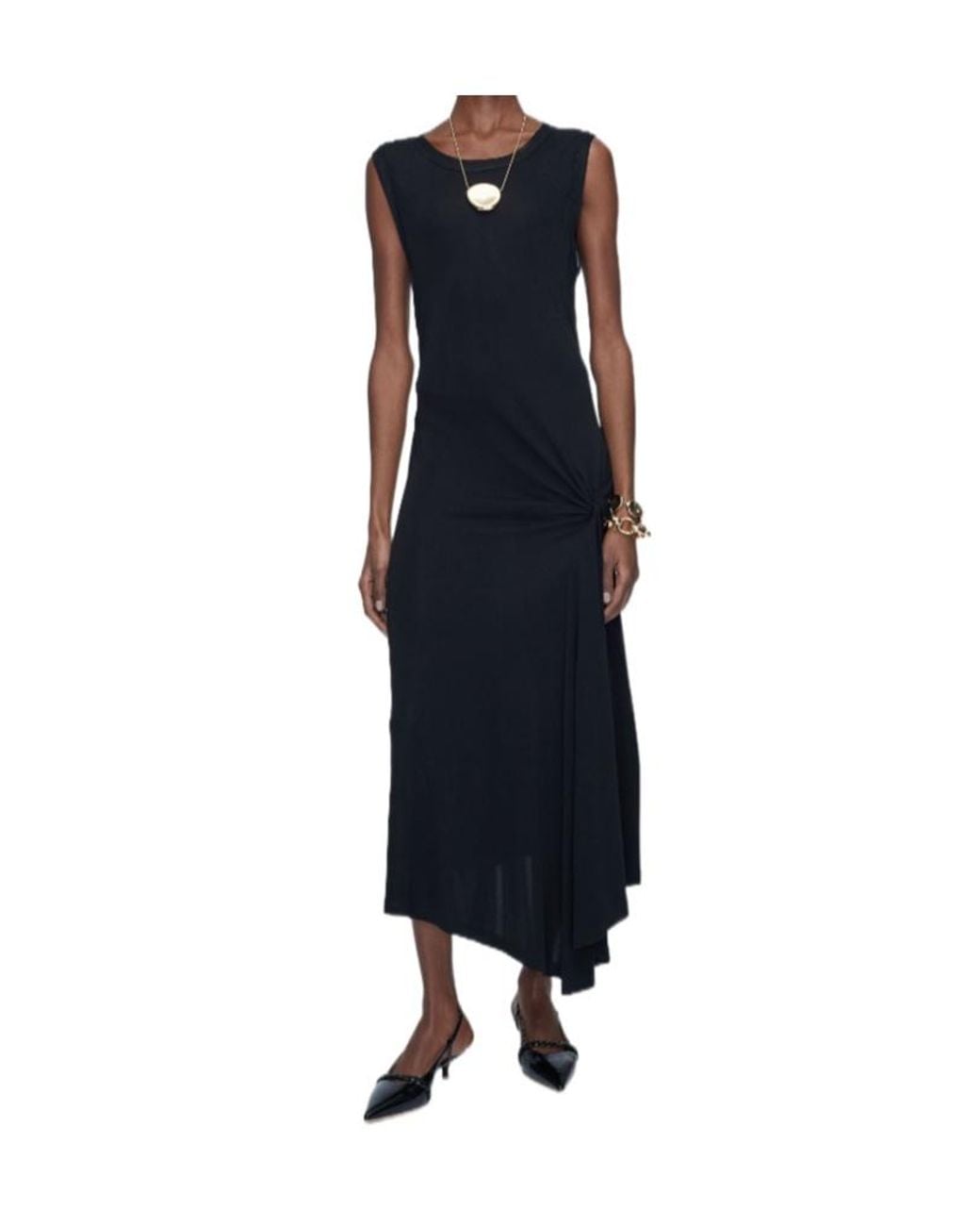 Joseph Black Cheikh Sleeveless Midi Dress