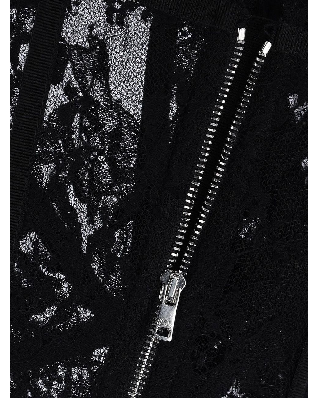 Dolce & Gabbana Black Floral Lace Corset Top
