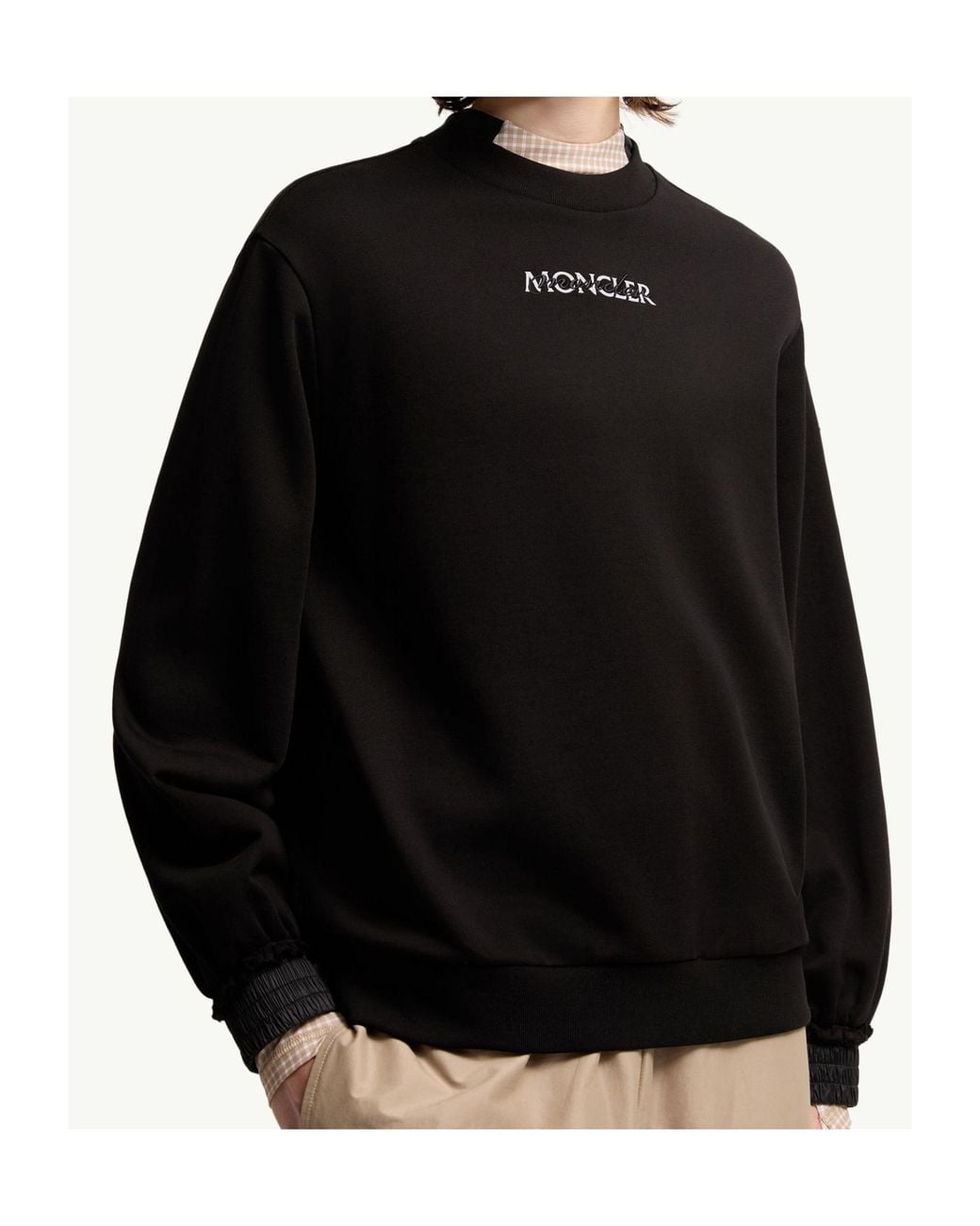 Moncler Black Logo Patch Crewneck Sweatshirt