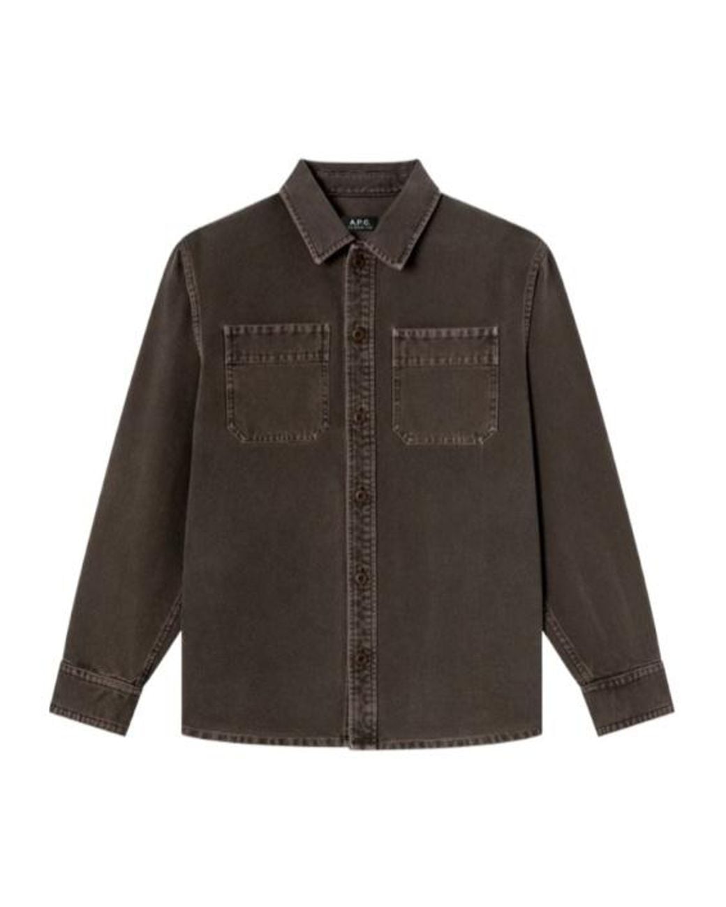 A.P.C. Brown Noah Canvas Overshirt for men