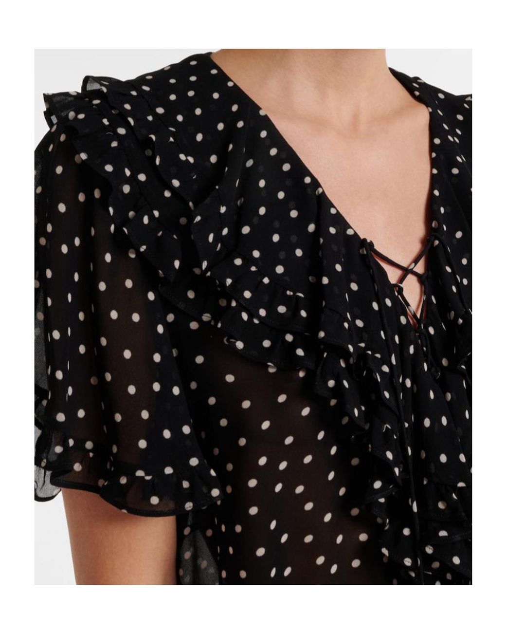 Dorothee Schumacher Black Dancing Dots Polka Dot Georgette Cover-Up