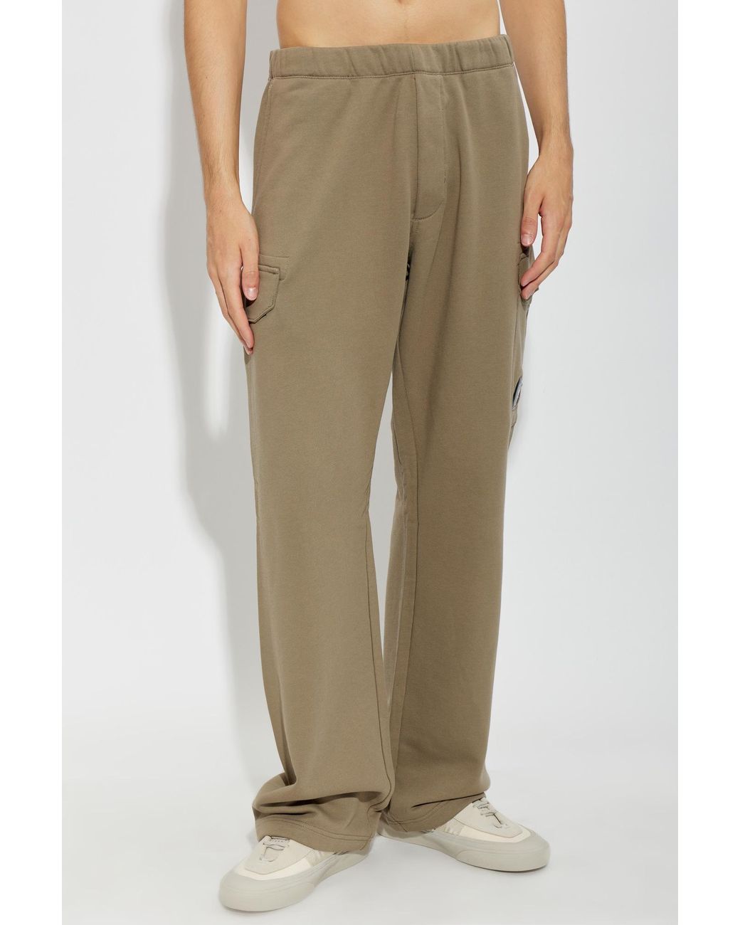C P Company Green Lens-Detail Cargo Pants for men