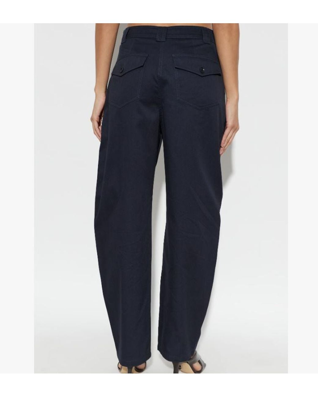 Ulla Johnson Blue Pleat Detail Wide-Leg Pants