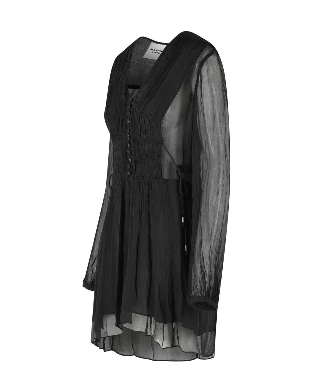 Isabel Marant Black 'Loriena' Dress With V-Neck And All-Over Print