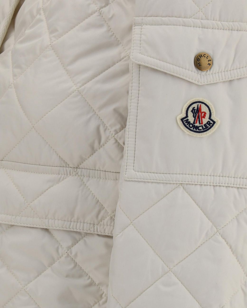 Moncler White Chitre Diamond-Quilted Padded Shirt Jacket