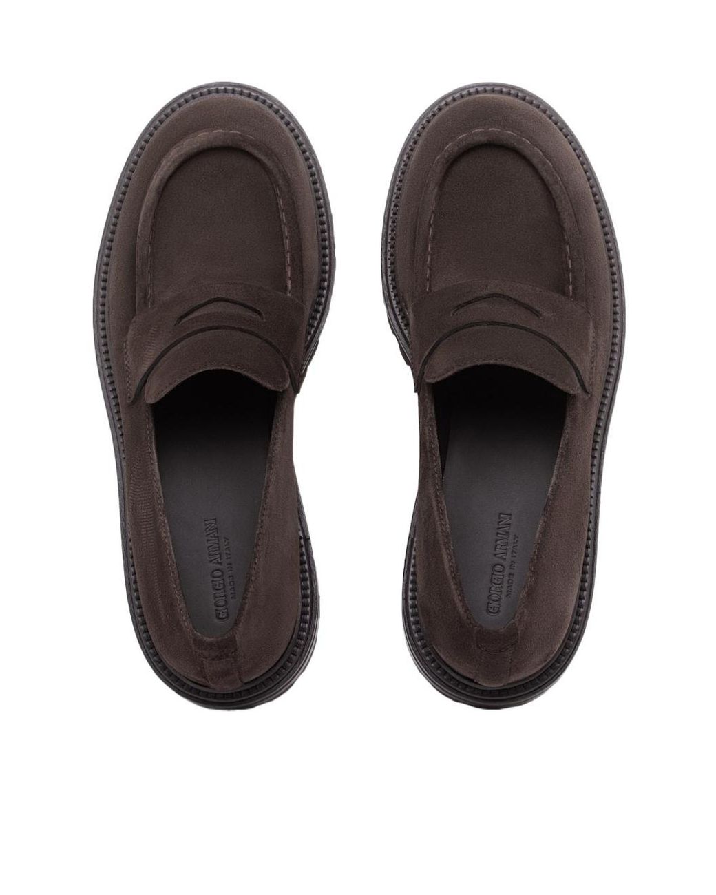 Giorgio Armani Brown Lug Sole Loafers for men