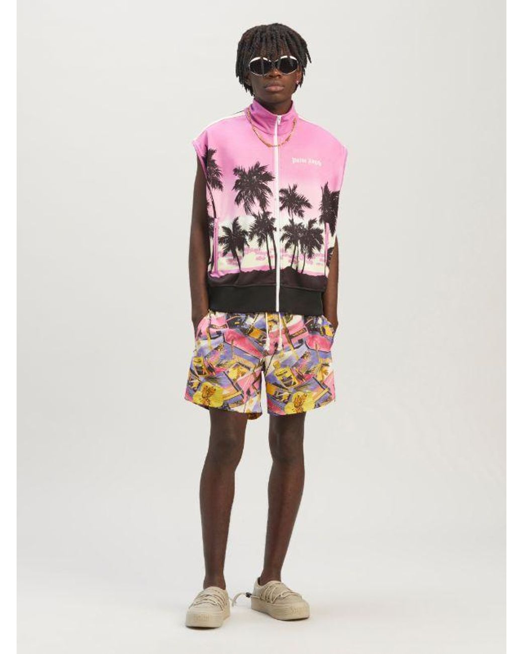 Palm Angels Red Miami Mix Swimshorts for men