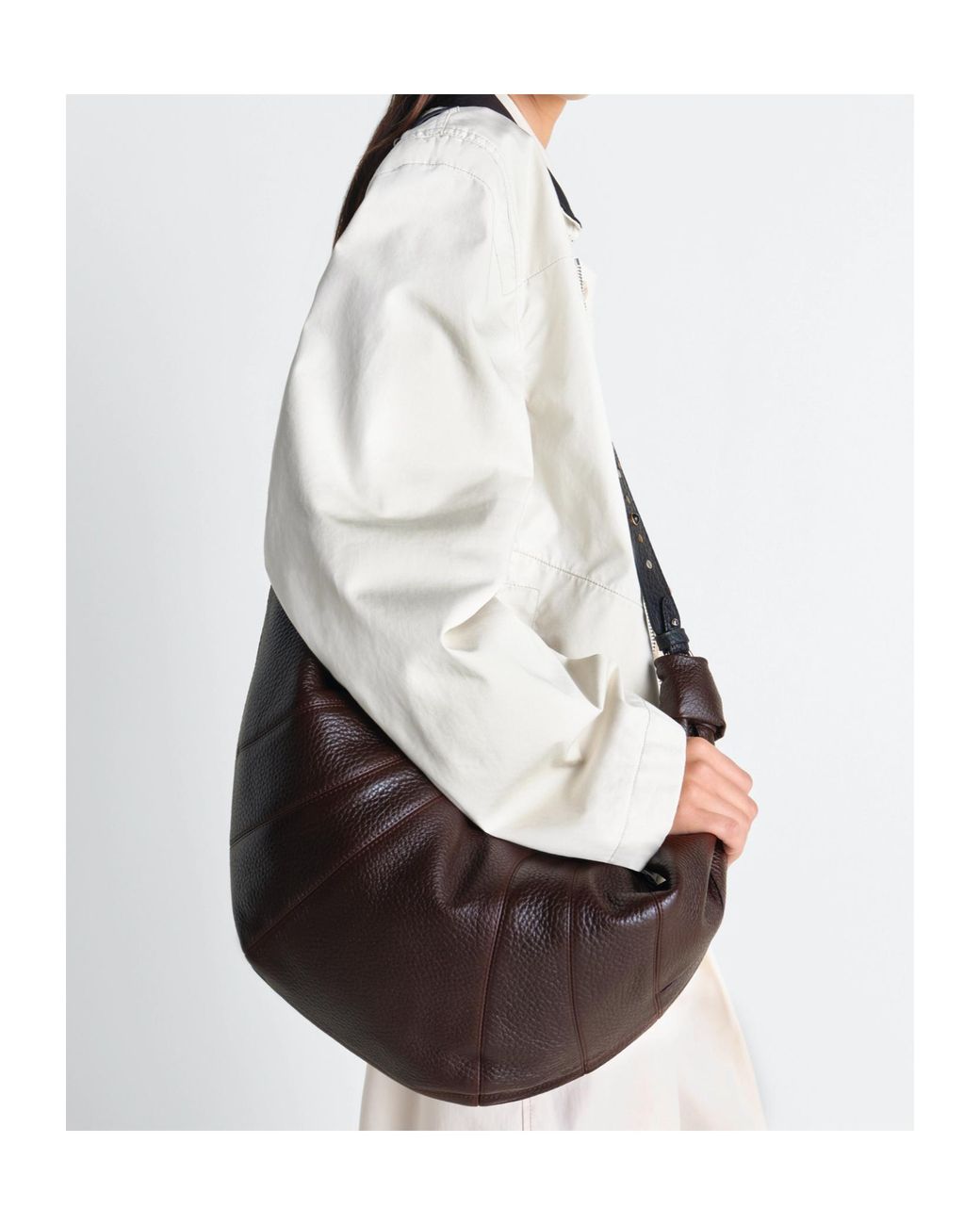 Lemaire Brown Large Croissant Knotted Shoulder Bag
