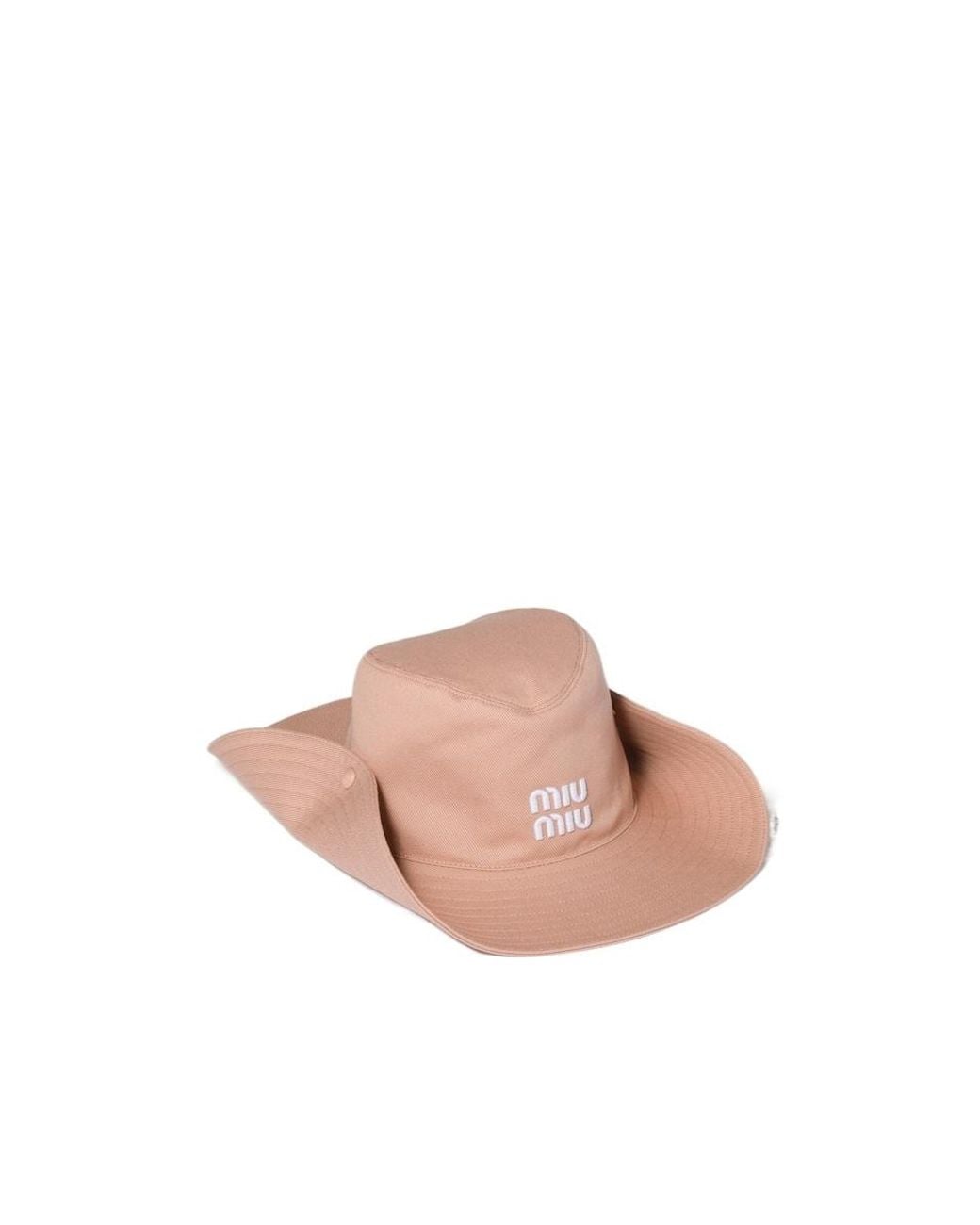 Miu Miu Pink Drill Hat