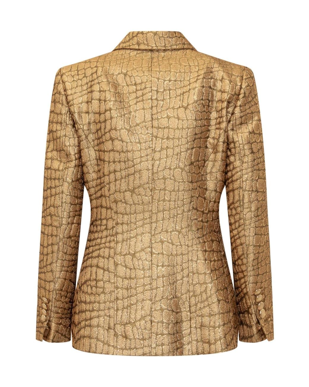 Tom Ford Brown Snakeskin-Effect Woven Blazer