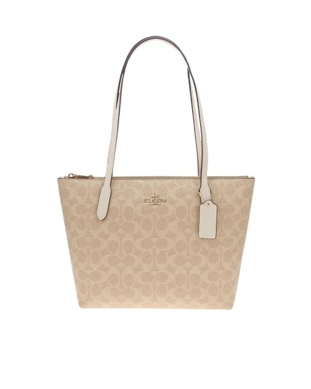 COACH White Double Handle Tote Bag