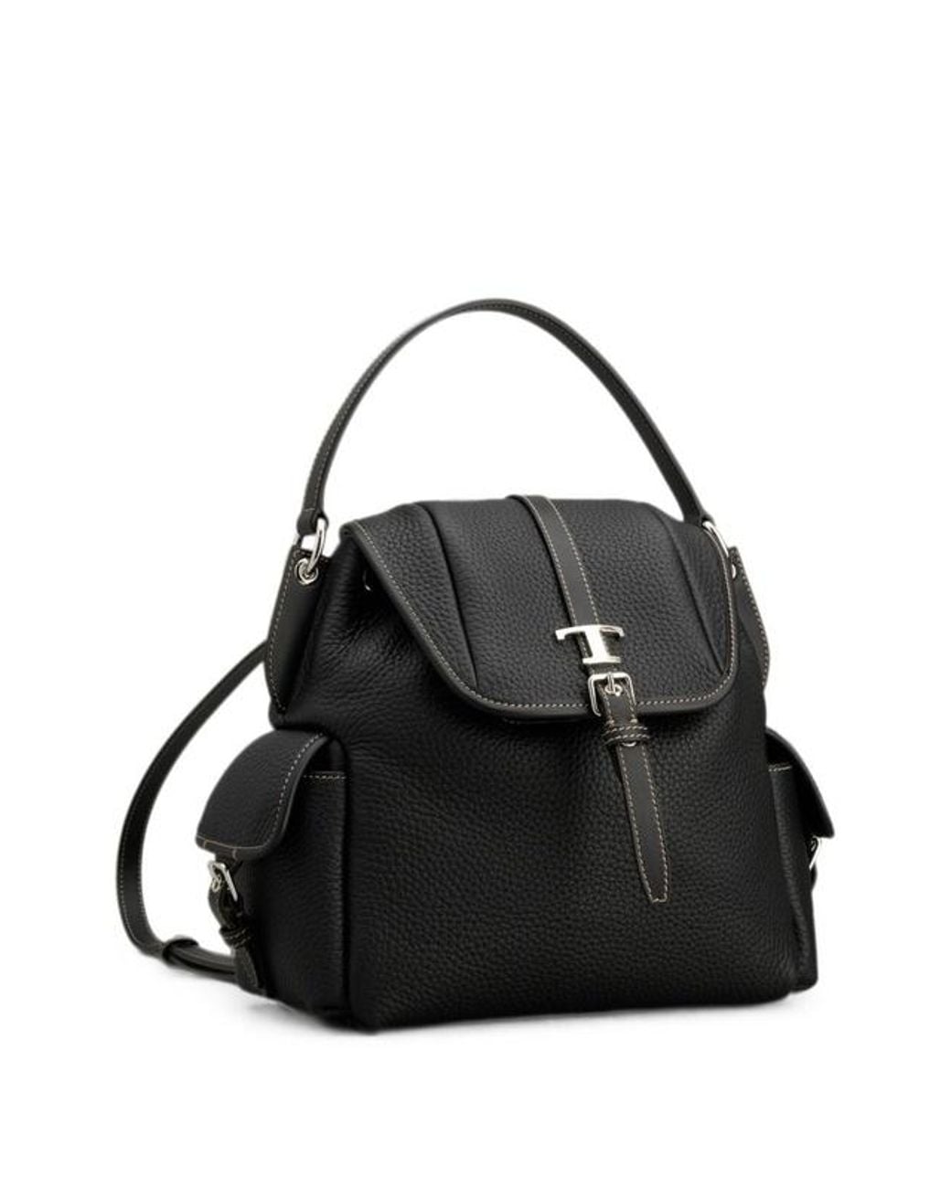 Tod's Black Timeless Mini Flap Backpack