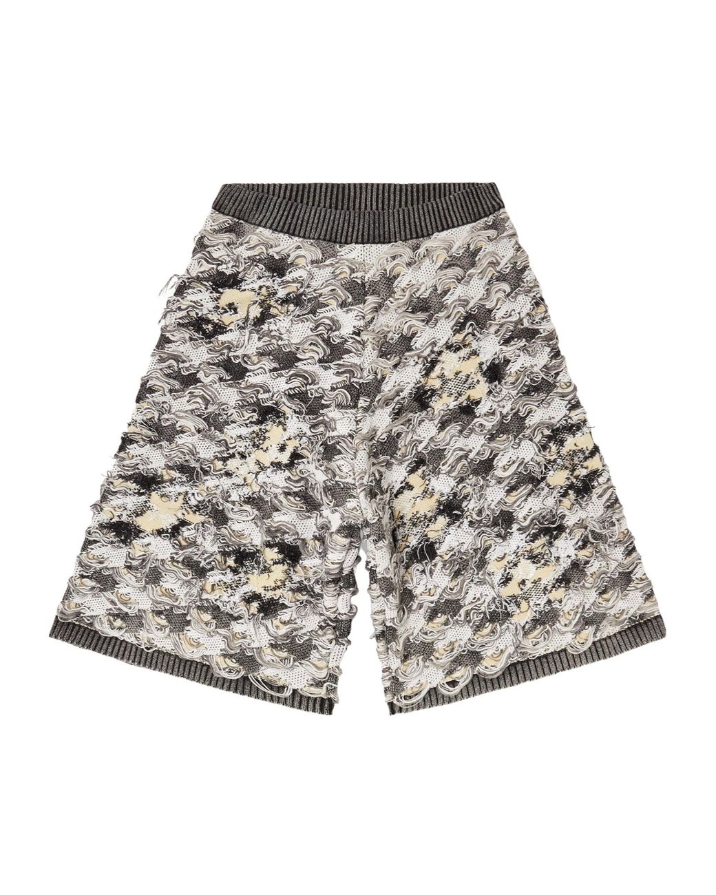 DIESEL Gray M-Vanja Destroyed Houndstooth-Jacquard Shorts