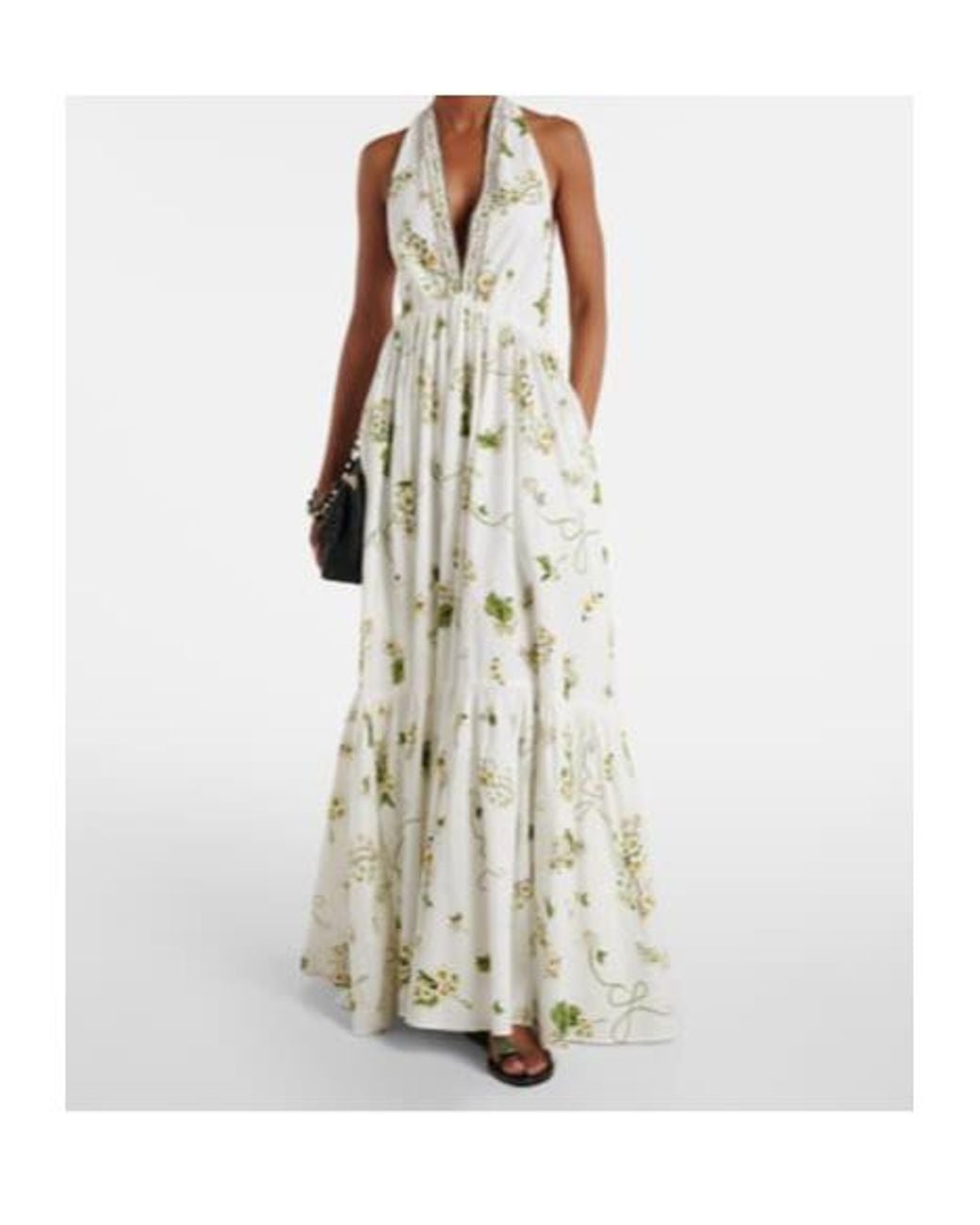 Camilla White Embellished Cotton Maxi Dress