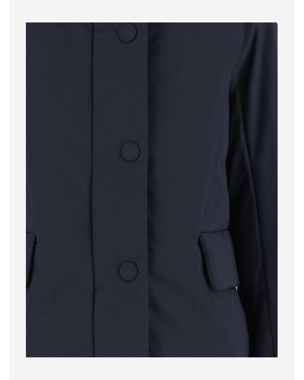 Aspesi Blue Long-Sleeved High-Neck Padded Jacket