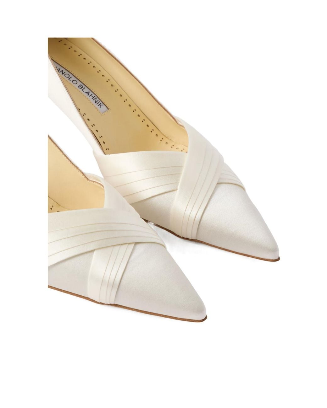 Manolo Blahnik White Vieralo Satin Pumps