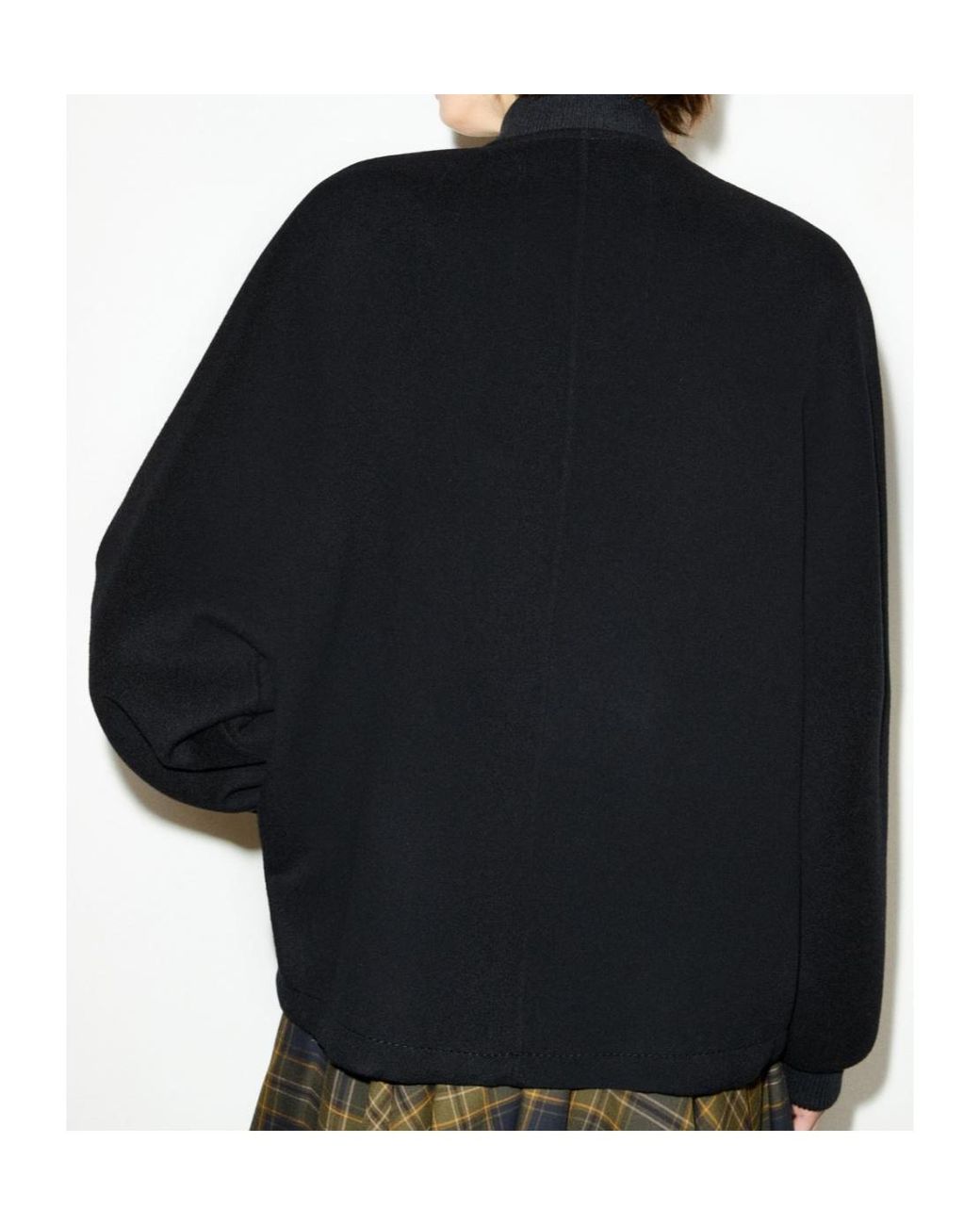 MAX&Co. Black Double-Woven Wool Bomber Jacket