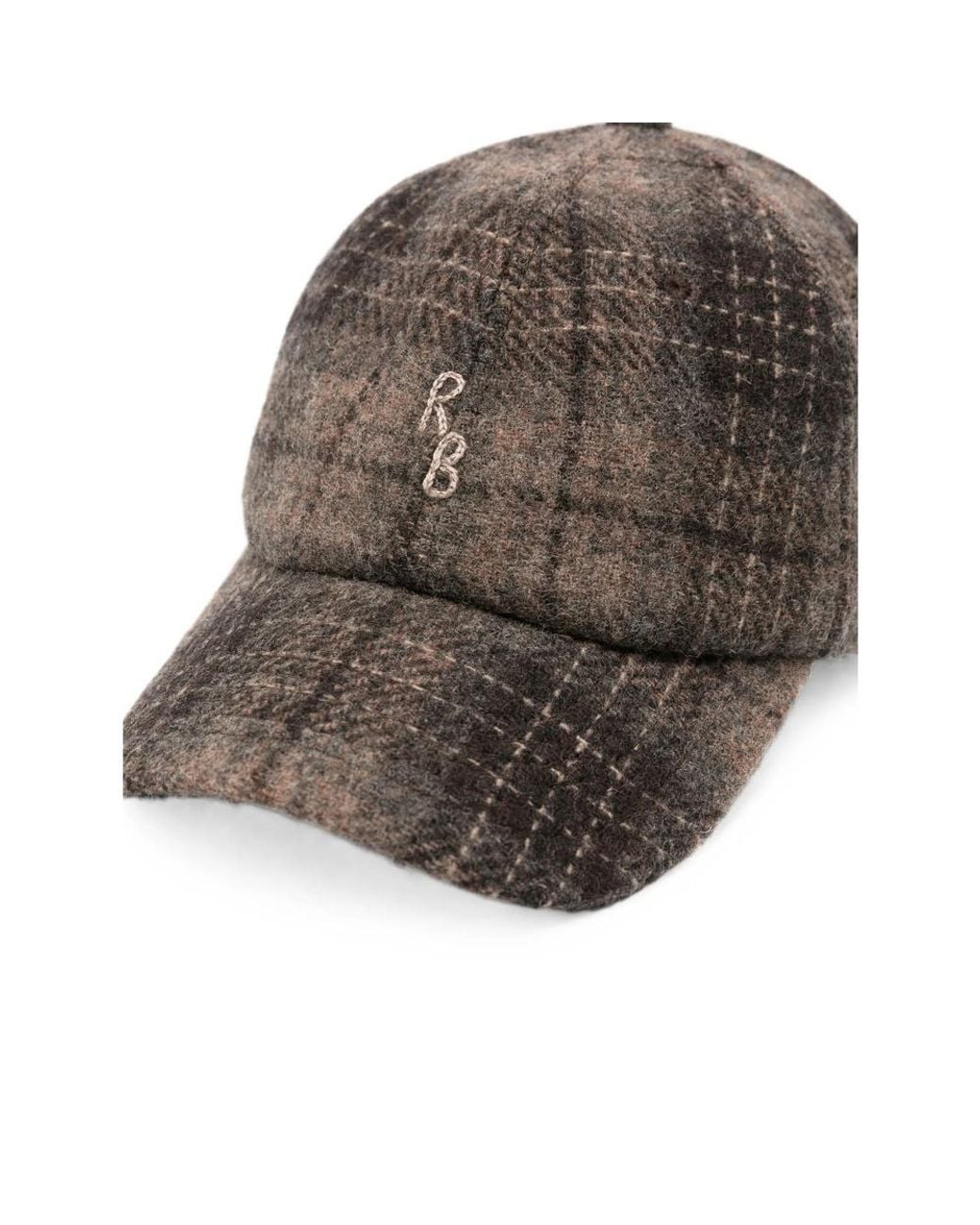 Ruslan Baginskiy Brown Check-Pattern Monogram-Embroidered Baseball Cap