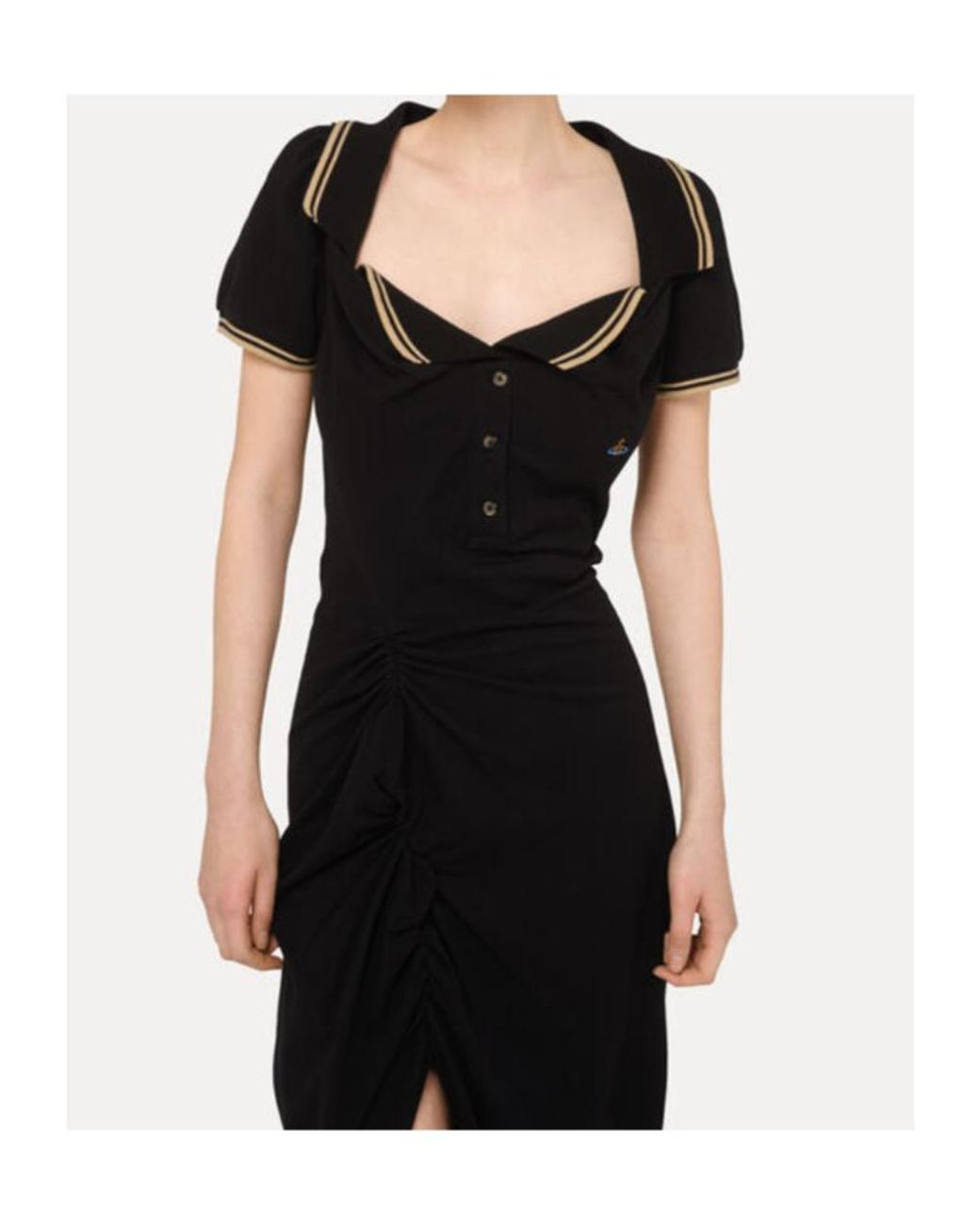Vivienne Westwood Black Ruched Short-Sleeved Dress